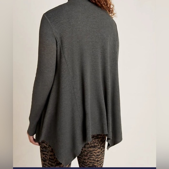 T.la Anthropologie Ribbed Thermal Mock Turtleneck Tunic Top XS - Picture 2 of 11